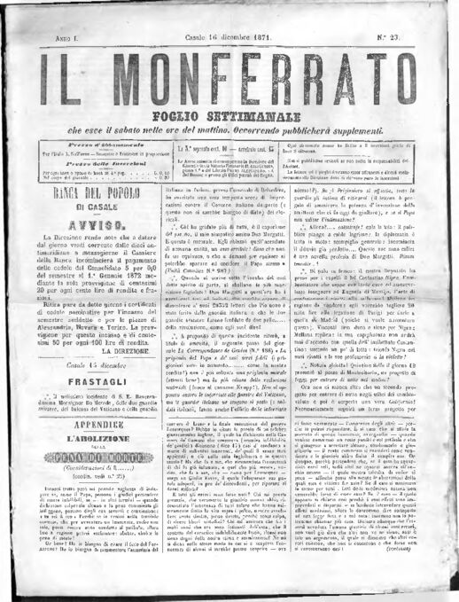 Il Monferrato - Edizione 23 del 16/12/1871